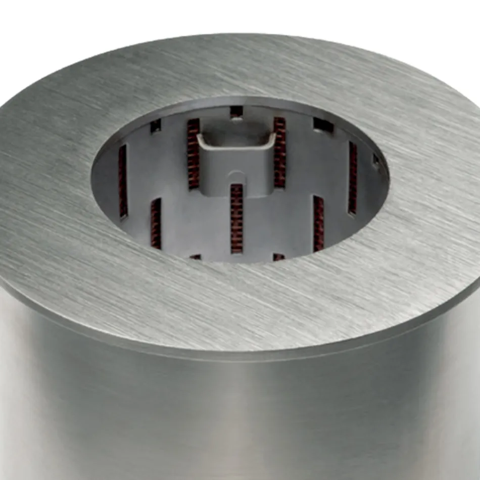 Ronde brander in gesatineerd staal voor bio-ethanol open haard - Griff12 Viadurini