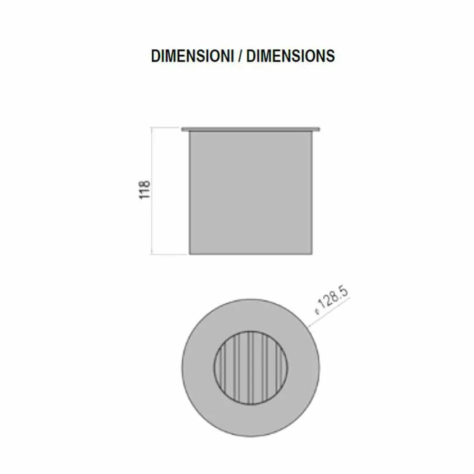 Ronde brander in gesatineerd staal voor bio-ethanol open haard - Griff12 Viadurini