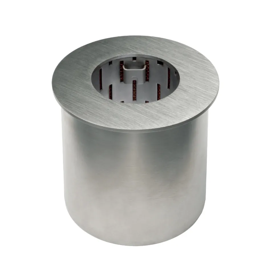 Ronde brander in gesatineerd staal voor bio-ethanol open haard - Griff12 Viadurini