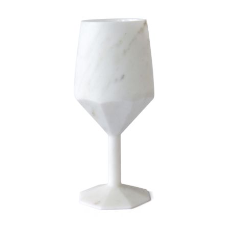 Cocktailglas in Italiaans luxe satijn Carrara wit marmer - Rennet Viadurini