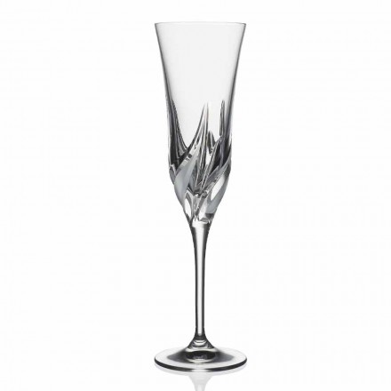 Champagnefluitglas in ecologisch kristal gedecoreerd 12 stuks - Advent Viadurini