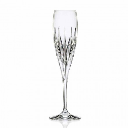 Champagne Wijnglas Fluit in Ecologisch Kristal 12 Stuks - Voglia Viadurini