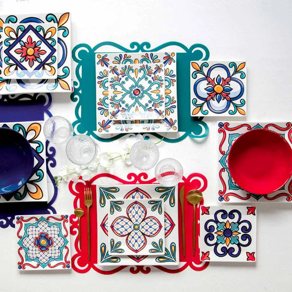 Wijn- of waterbeker in gekleurd of transparant glas met decoraties, 12 stuks - Rocca Viadurini