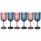 Gekleurde wijnglazen in matglas met ijseffect 12 stuks - Norvegio Viadurini
