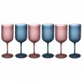 Gekleurde wijnglazen in matglas met ijseffect 12 stuks - Norvegio