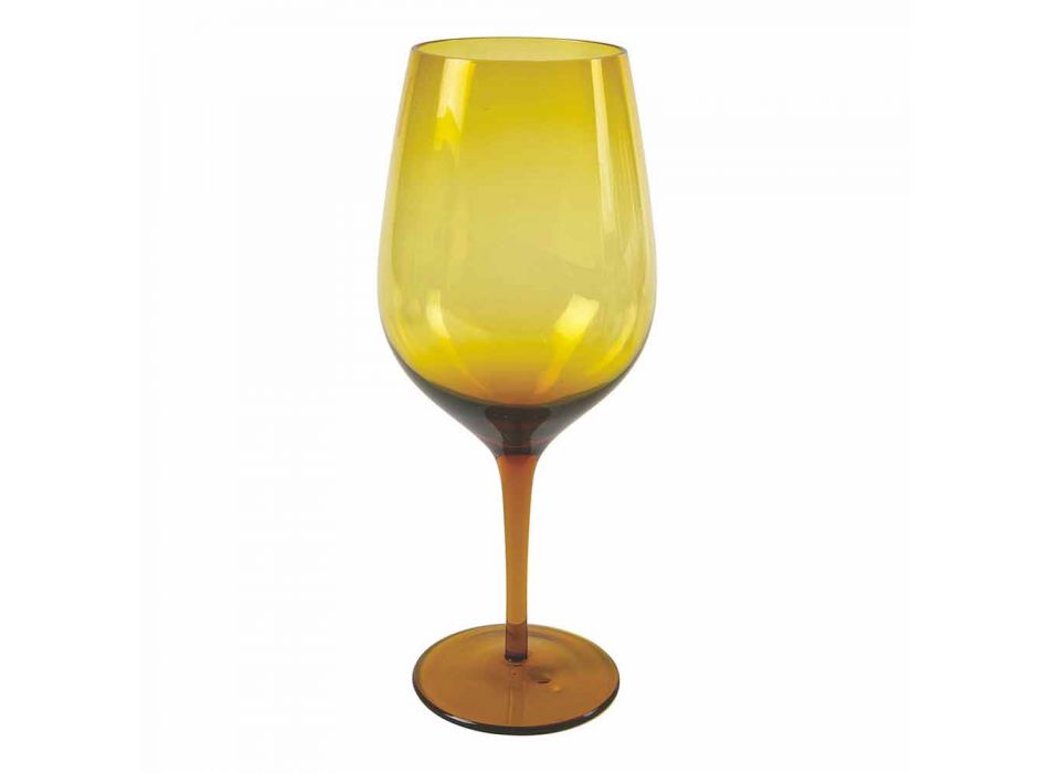 Wit of rood gekleurde wijnglazen in glas 3 varianten 12 stuks - Aperi Viadurini