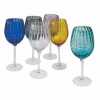 Gekleurde en moderne glazen wijnglazen 12 stuks Elegante service - Perzië Viadurini