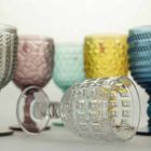 Gekleurd Glas Versierde Bekers Water- of Wijnservies 12 Stuks - Mix Viadurini