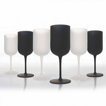 Bekers in matglas Witte en zwarte wijn Service 12 stuks - Norvegiomasai