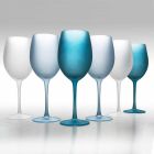 Gekleurde wijnglazen in matglas met ijseffect, 12 stuks - herfst Viadurini
