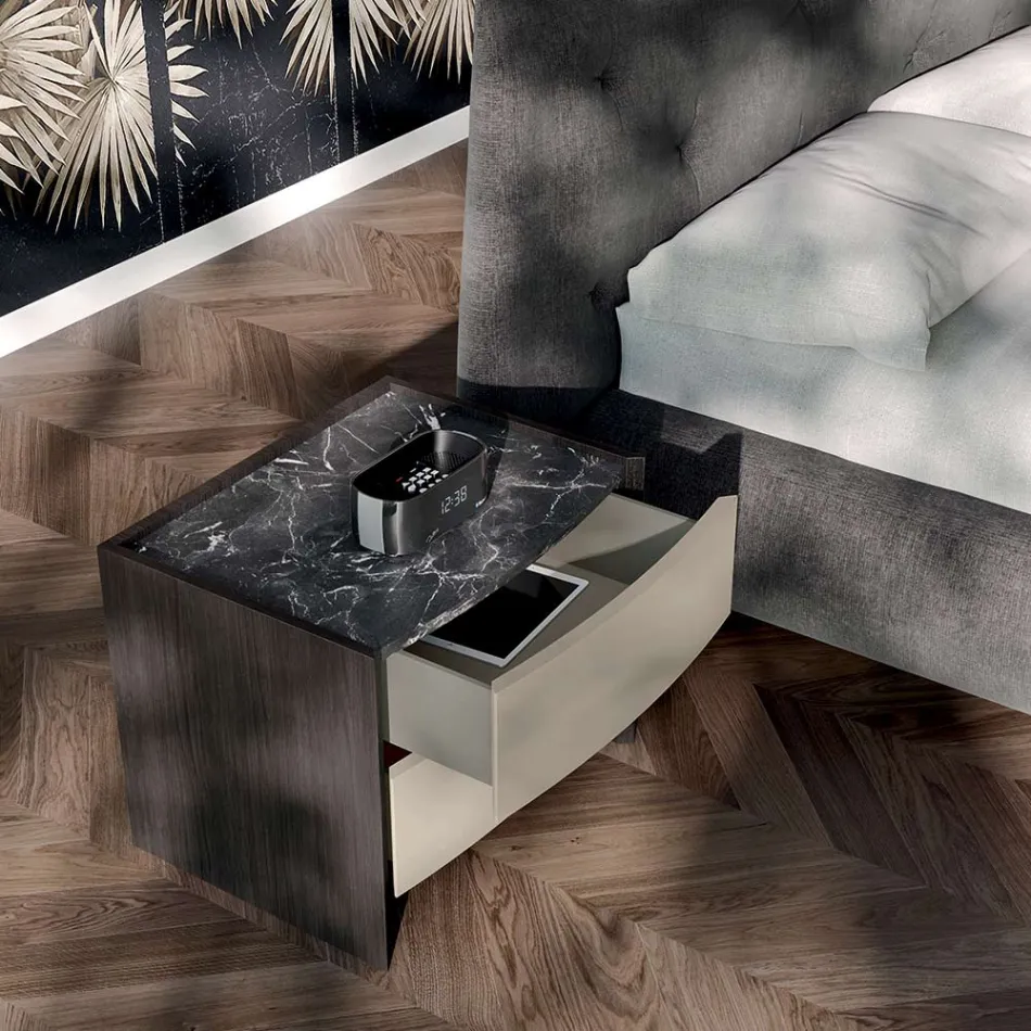 Moderne slaapkamer met 4 elementen Made in Italy - Calimero Viadurini