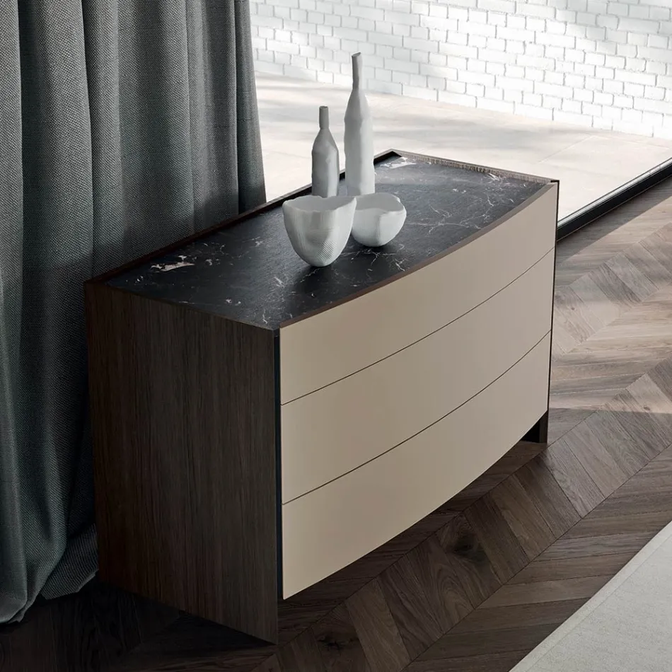 Moderne slaapkamer met 4 elementen Made in Italy - Calimero Viadurini