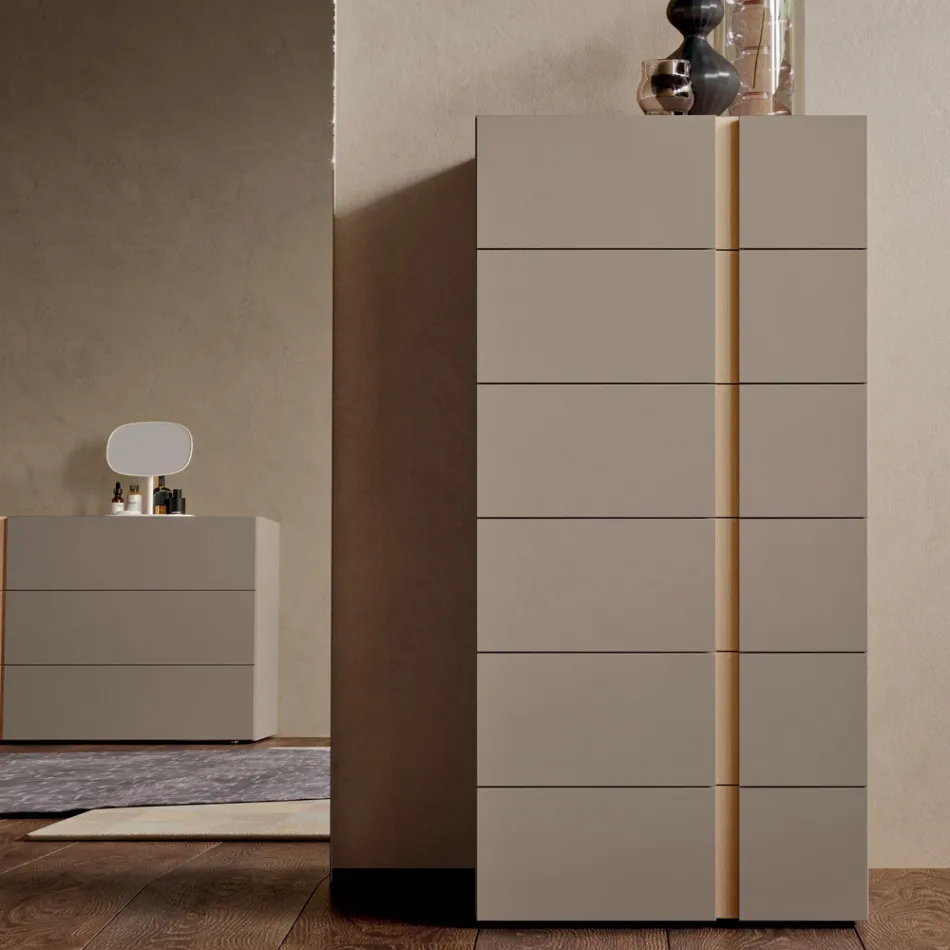 Moderne stijl slaapkamer met 5 elementen Made in Italy Hoge kwaliteit - Precious Viadurini