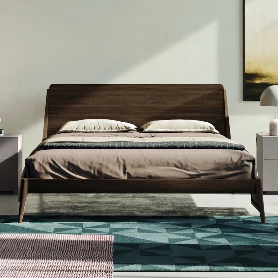 Complete slaapkamer met 5 elementen in moderne stijl Made in Italy - Savanna Viadurini