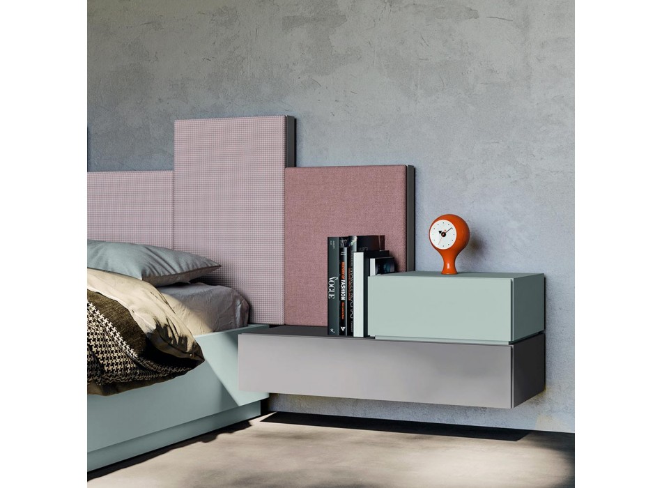 Complete slaapkamer met 5 elementen Made in Italy Hoge kwaliteit - Quartz Viadurini
