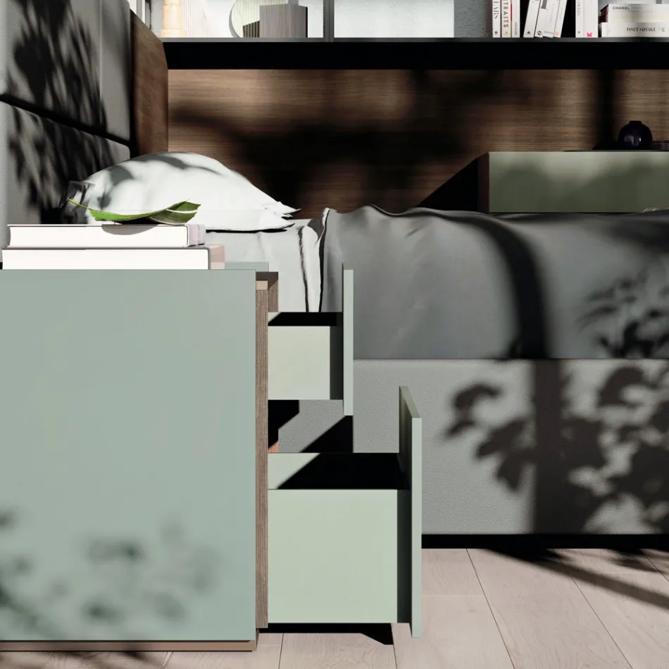 Tweepersoonsslaapkamer met 5 luxe Made in Italy-elementen - Emerald Viadurini