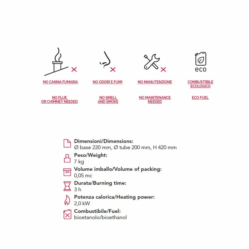 Open haard Bioethanol uit roestvrij staal en glas tafel Leon, made in Italy Viadurini