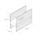 Bio-ethanol vloerhaard in wit metaal en gehard glas - Timon Viadurini