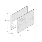 Bio-ethanol vloerhaard in zwart metaal en gehard glas - Violante Viadurini