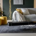 Bio-ethanol vloerhaard in zwart metaal en gehard glas - Violante Viadurini