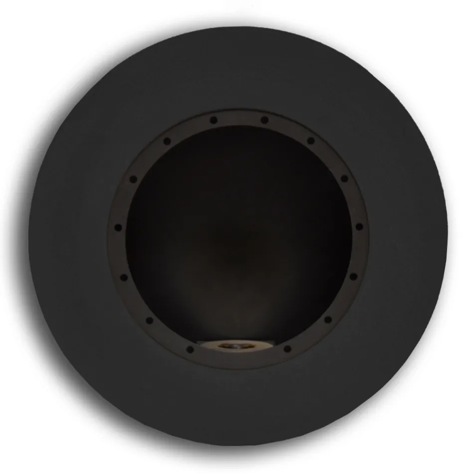 Ronde designmuur bio-ethanol open haard in geverfd staal - Trenton Viadurini