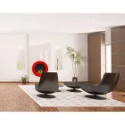 Ronde designmuur bio-ethanol open haard in geverfd staal - Trenton Viadurini