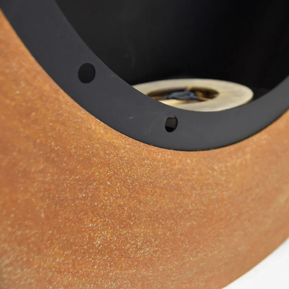 Ronde designmuur bio-ethanol open haard in geverfd staal - Trenton Viadurini