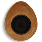 Muur bio-ethanol open haard in ovaal ontwerp geverfd staal - Guiscard Viadurini