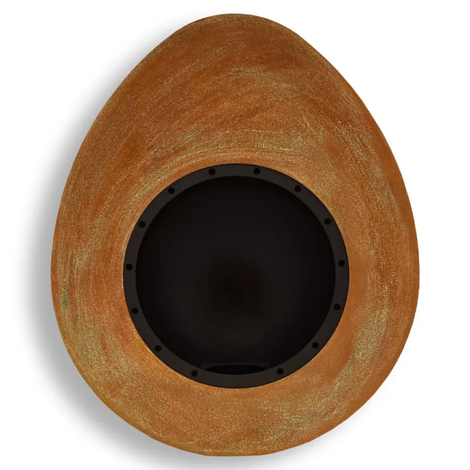 Muur bio-ethanol open haard in ovaal ontwerp geverfd staal - Guiscard Viadurini