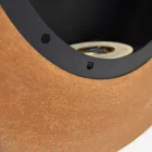 Muur bio-ethanol open haard in ovaal ontwerp geverfd staal - Guiscard Viadurini