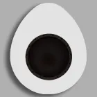 Muur bio-ethanol open haard in ovaal ontwerp geverfd staal - Guiscard Viadurini