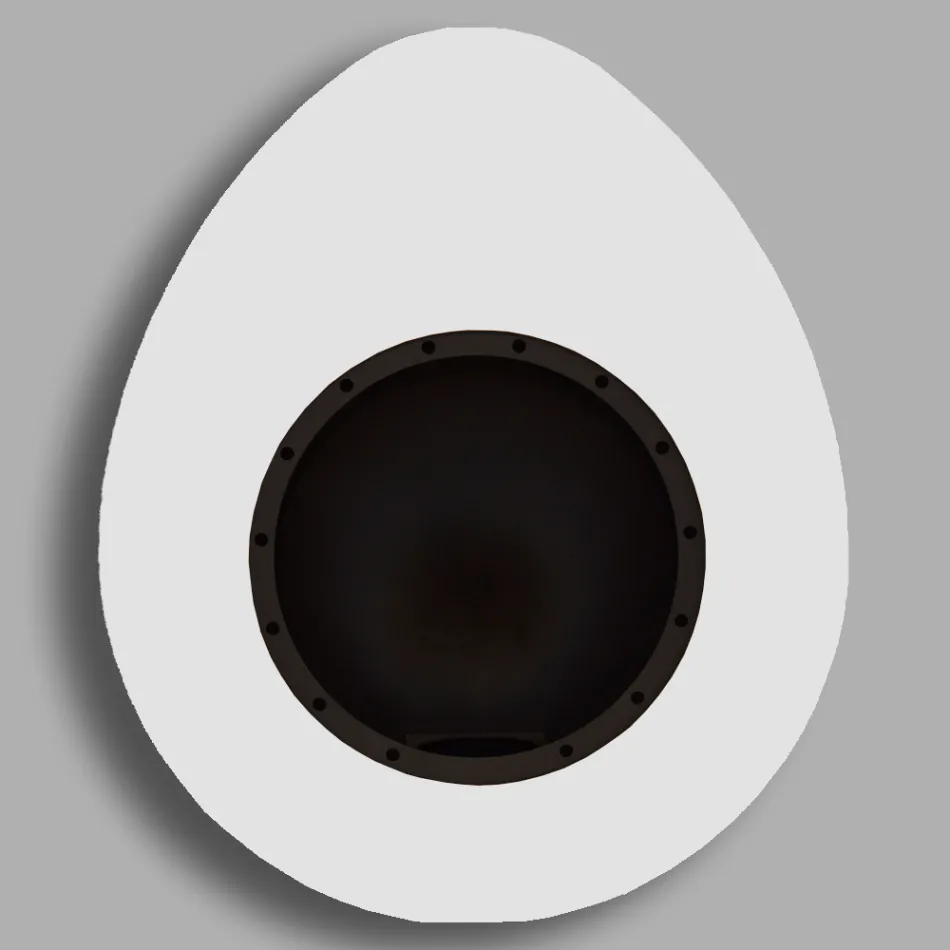 Muur bio-ethanol open haard in ovaal ontwerp geverfd staal - Guiscard Viadurini