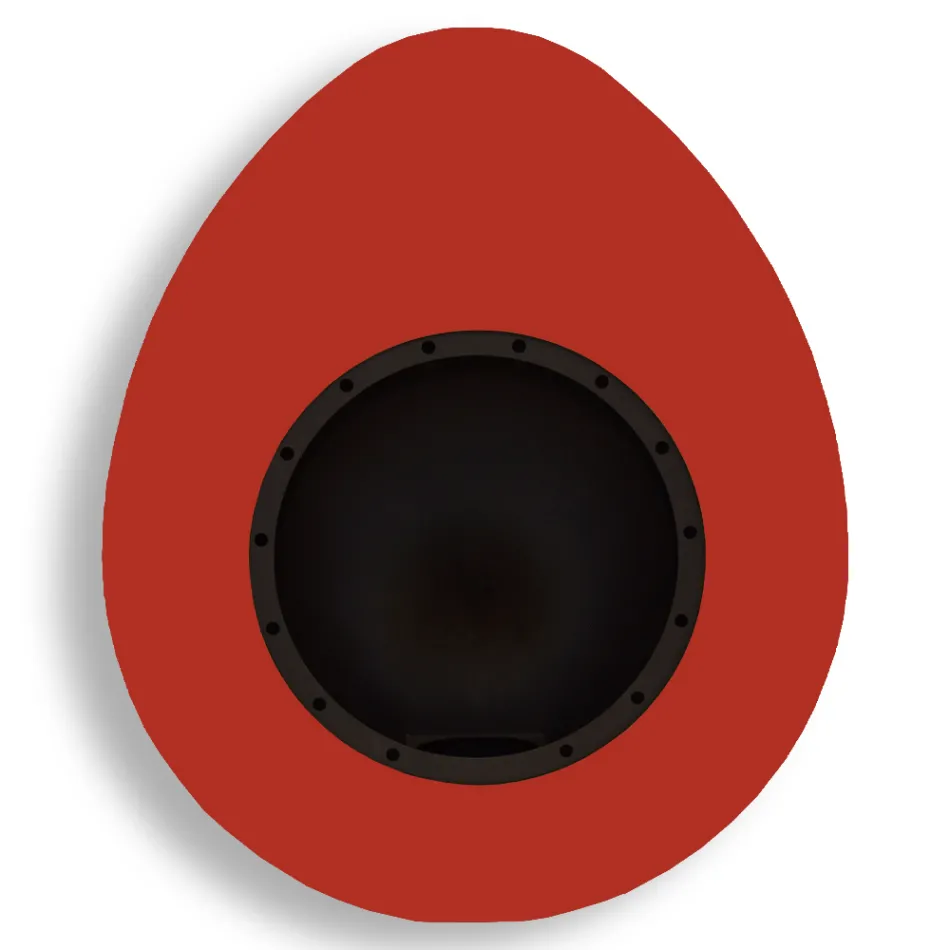 Muur bio-ethanol open haard in ovaal ontwerp geverfd staal - Guiscard Viadurini