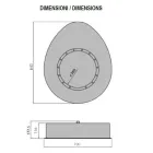 Muur bio-ethanol open haard in ovaal ontwerp geverfd staal - Guiscard Viadurini