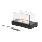 Bio-ethanol tafelhaard van gehard glas en metaal - zilver Viadurini