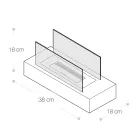 Bio-ethanol tafelhaard van gehard glas en metaal - zilver Viadurini