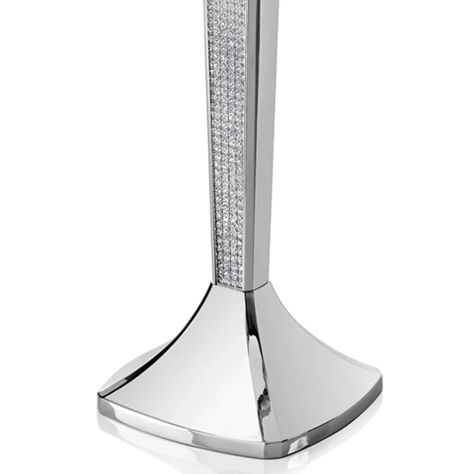 Luxe 3-rijige kandelaar in zilver metaal met glitter - Sbrillo Viadurini