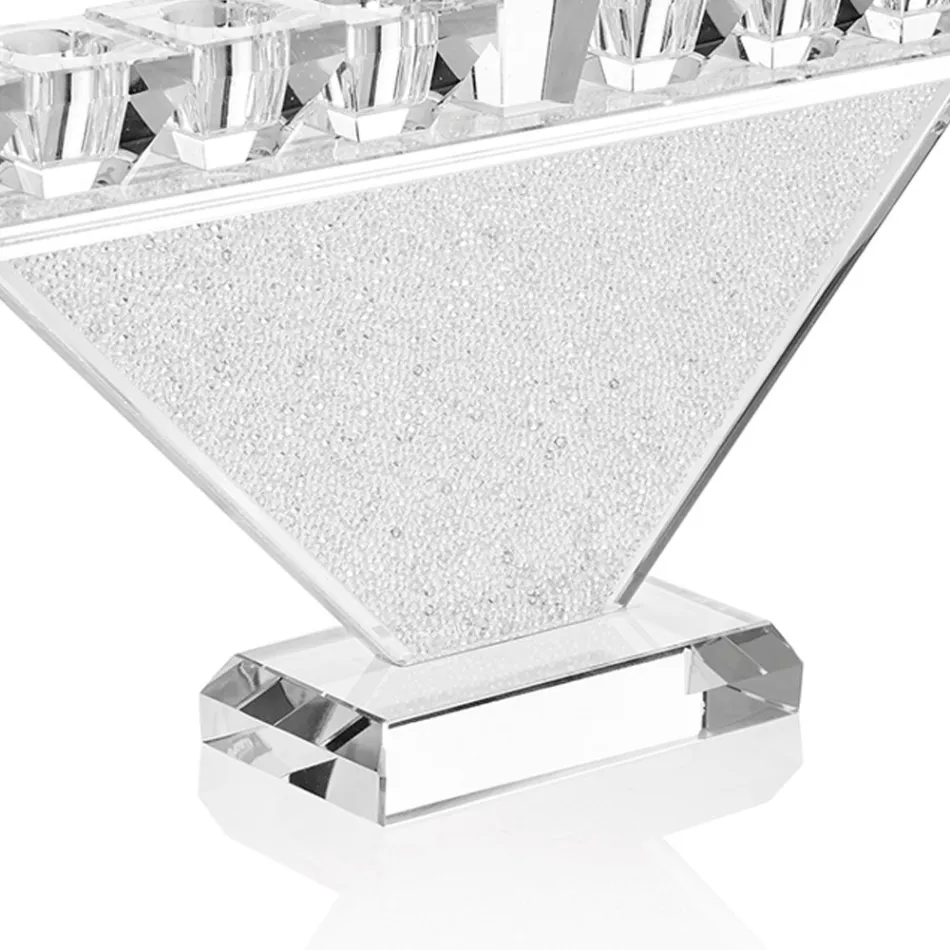 Italiaanse Luxe Design 9 Vlam Kristallen Kandelaar - Wanni Viadurini