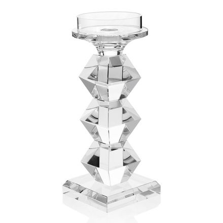 Italiaanse luxe kristallen kandelaar geometrisch ontwerp 2 hoogtes - Renzo Viadurini
