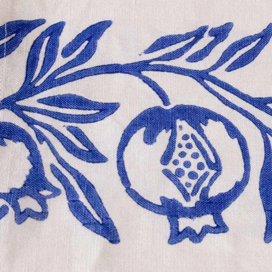 Linnen canvas van Italiaans vakmanschap met handgedrukt ontwerp - handelsmerken Viadurini