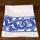 Linnen canvas van Italiaans vakmanschap met handgedrukt ontwerp - handelsmerken Viadurini