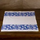 Linnen canvas van Italiaans vakmanschap met handgedrukt ontwerp - handelsmerken Viadurini