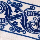 Linnen canvas van Italiaans vakmanschap met handgedrukt ontwerp - handelsmerken Viadurini