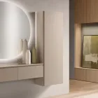 Gelakte melamine kapstok met MDF-deur en interne plank - Lunis Viadurini