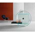 Barwagen van extra helder glas met wielen en uittrekbare lade - Pigolo Viadurini