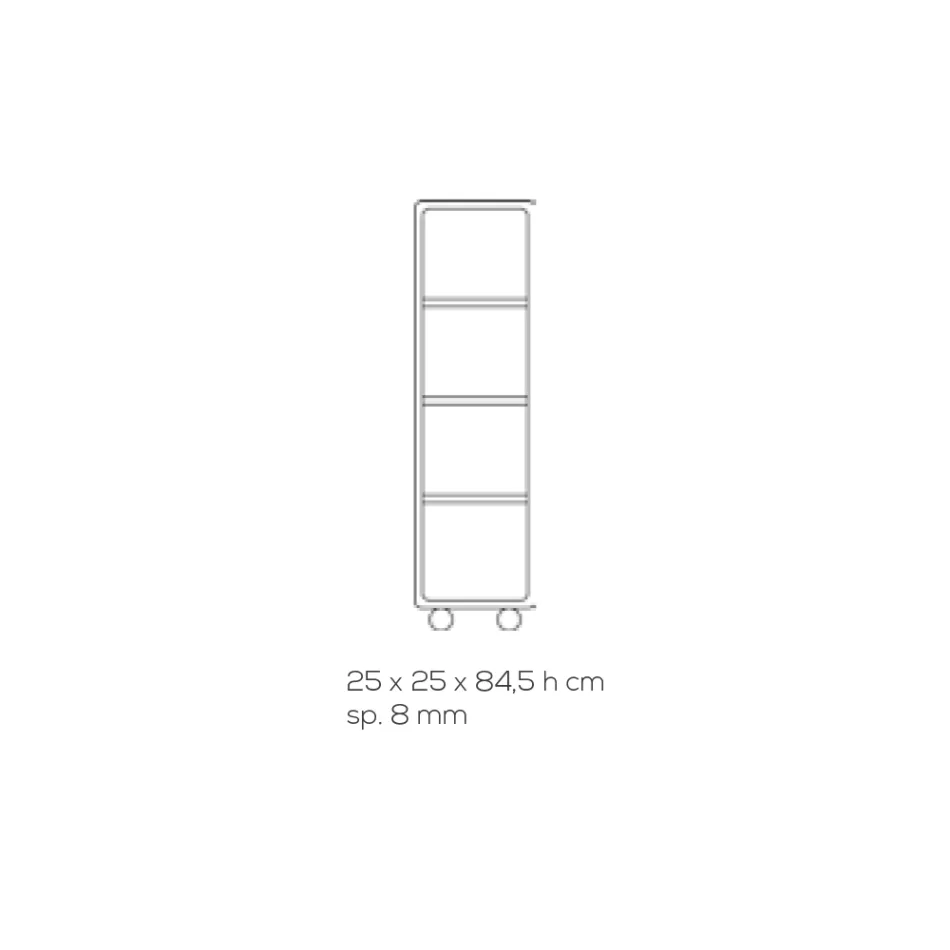 Trolleyzuil in transparant acrylkristal 1 of 3 planken - Minervo Viadurini