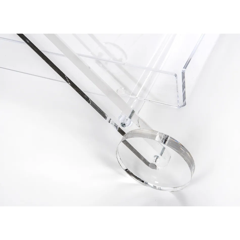 Keukentrolley 4 wielen in transparant plexiglas of met hout - Magimbo Viadurini