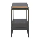 Buitenkar van aluminium en harshout met wielen - Virel Viadurini