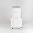 Design trolley van staal met essenblad Made in Italy - Murella Viadurini