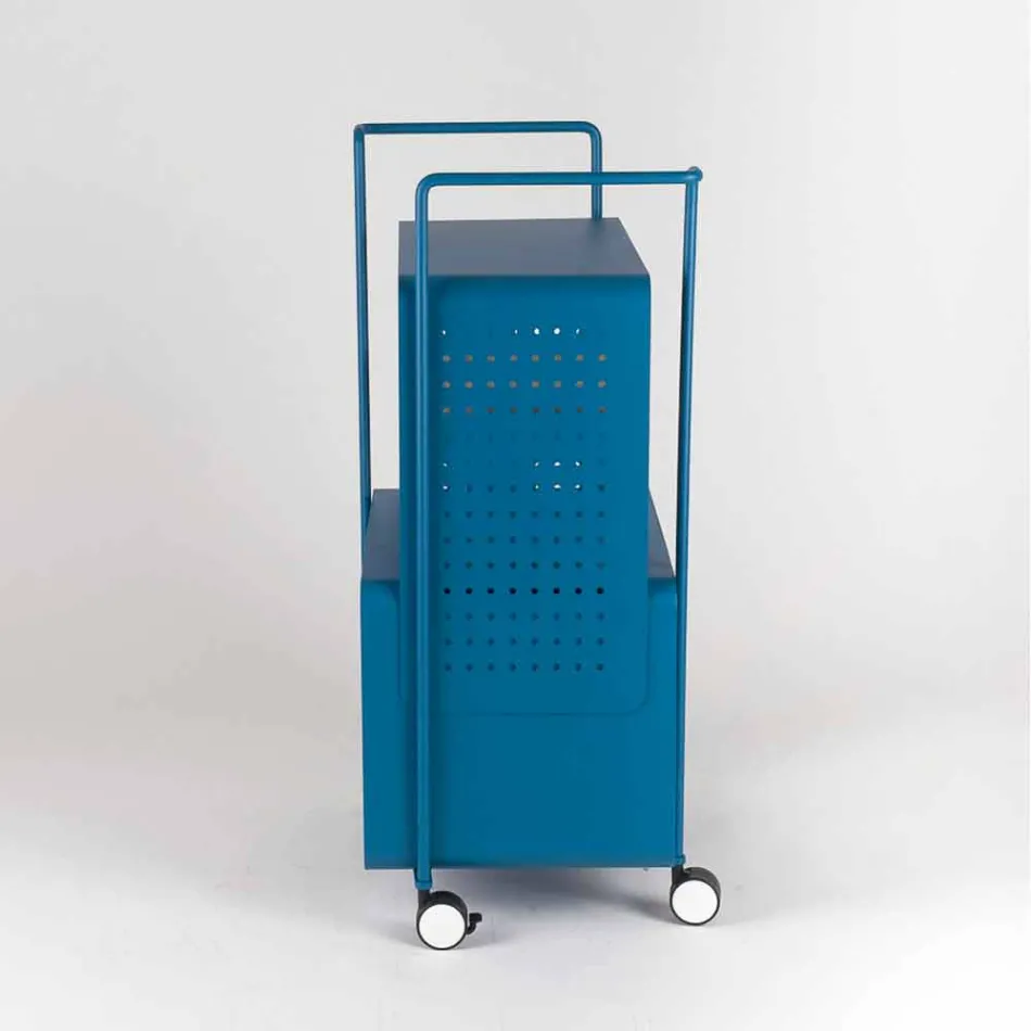 Design trolley van staal met essenblad Made in Italy - Murella Viadurini